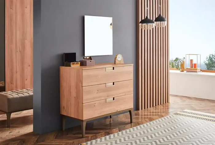 Lumina Walnut & Bronze Dresser